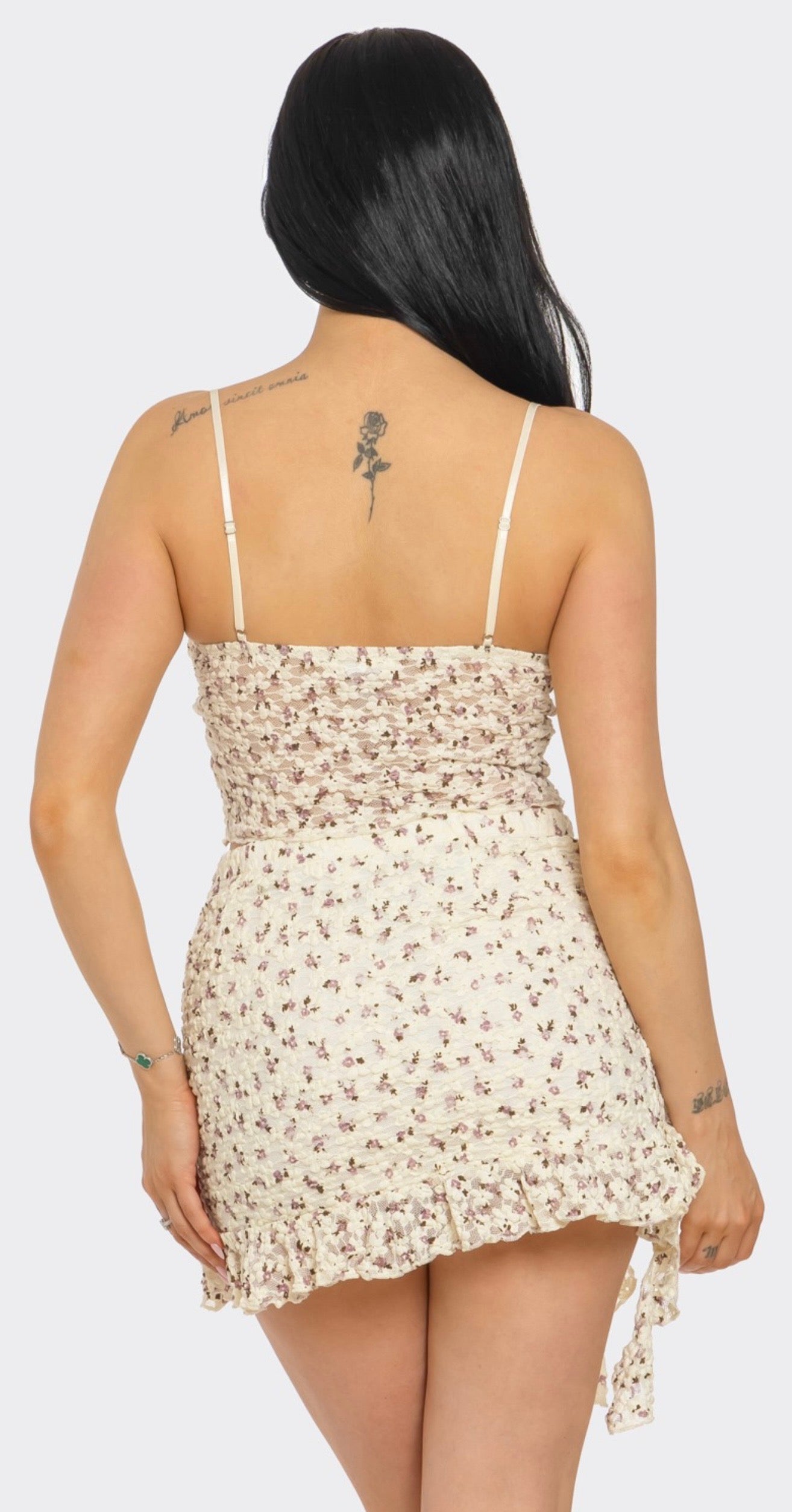 Flower Ruffle Two Piece Set