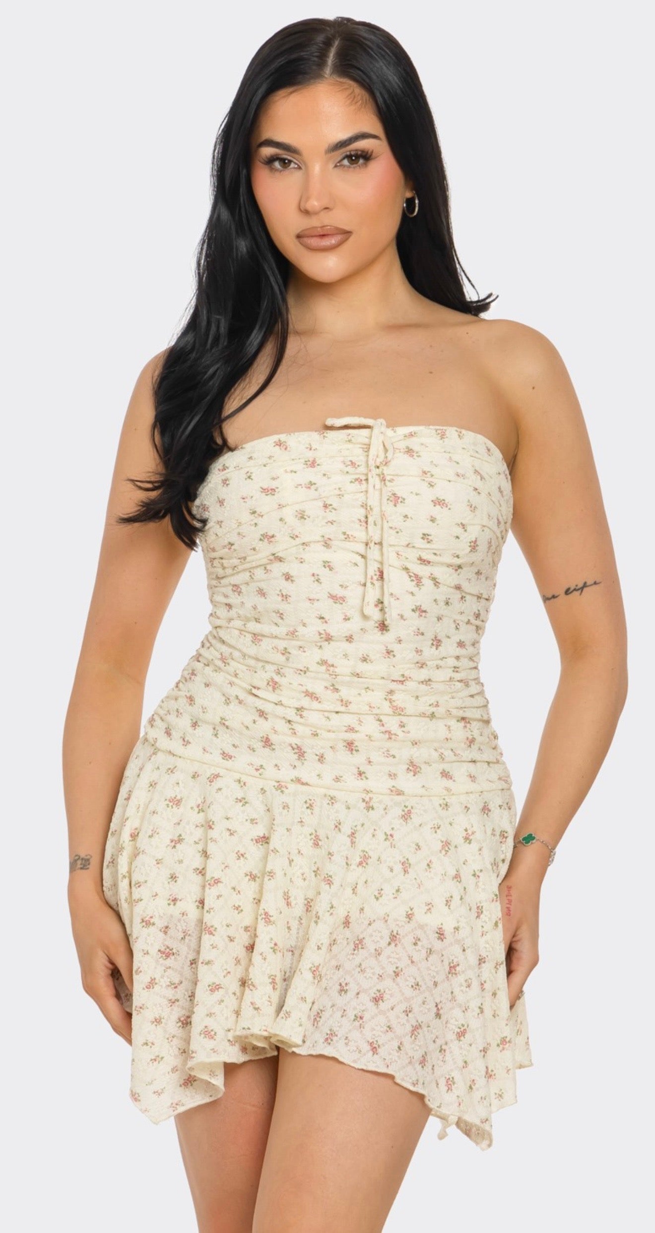 Spring Flower Romper Dress