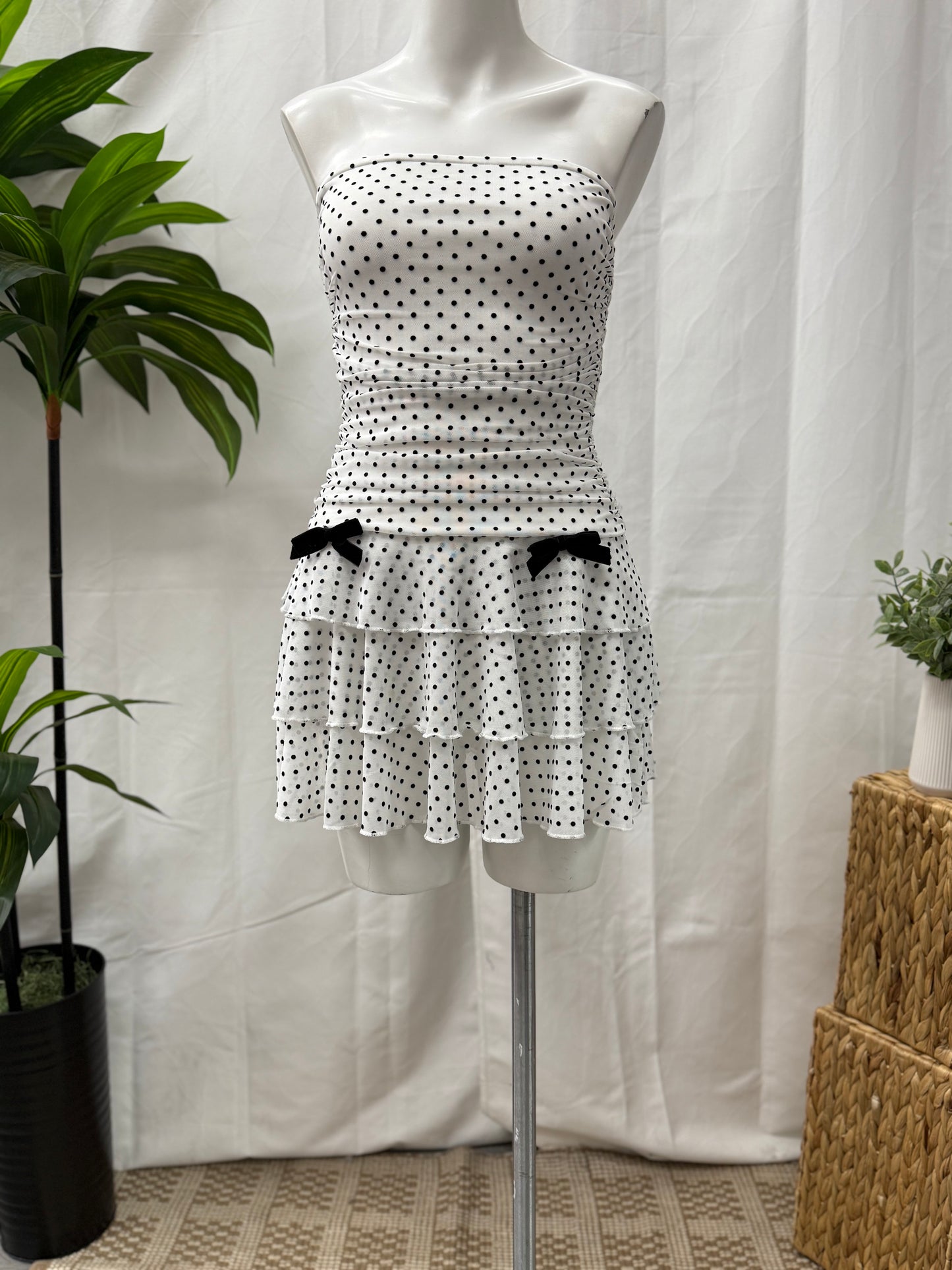 Tube Polka Dot Romper Dress