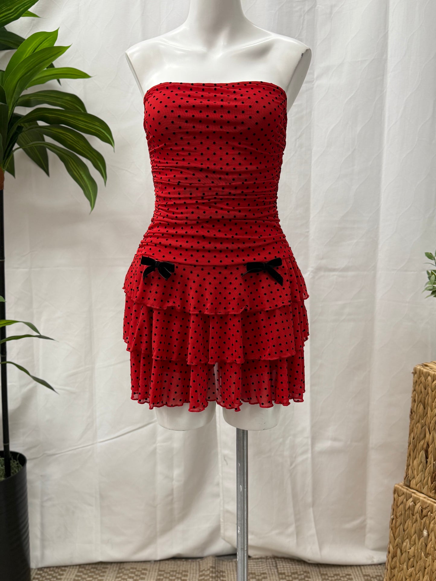 Tube Polka Dot Romper Dress