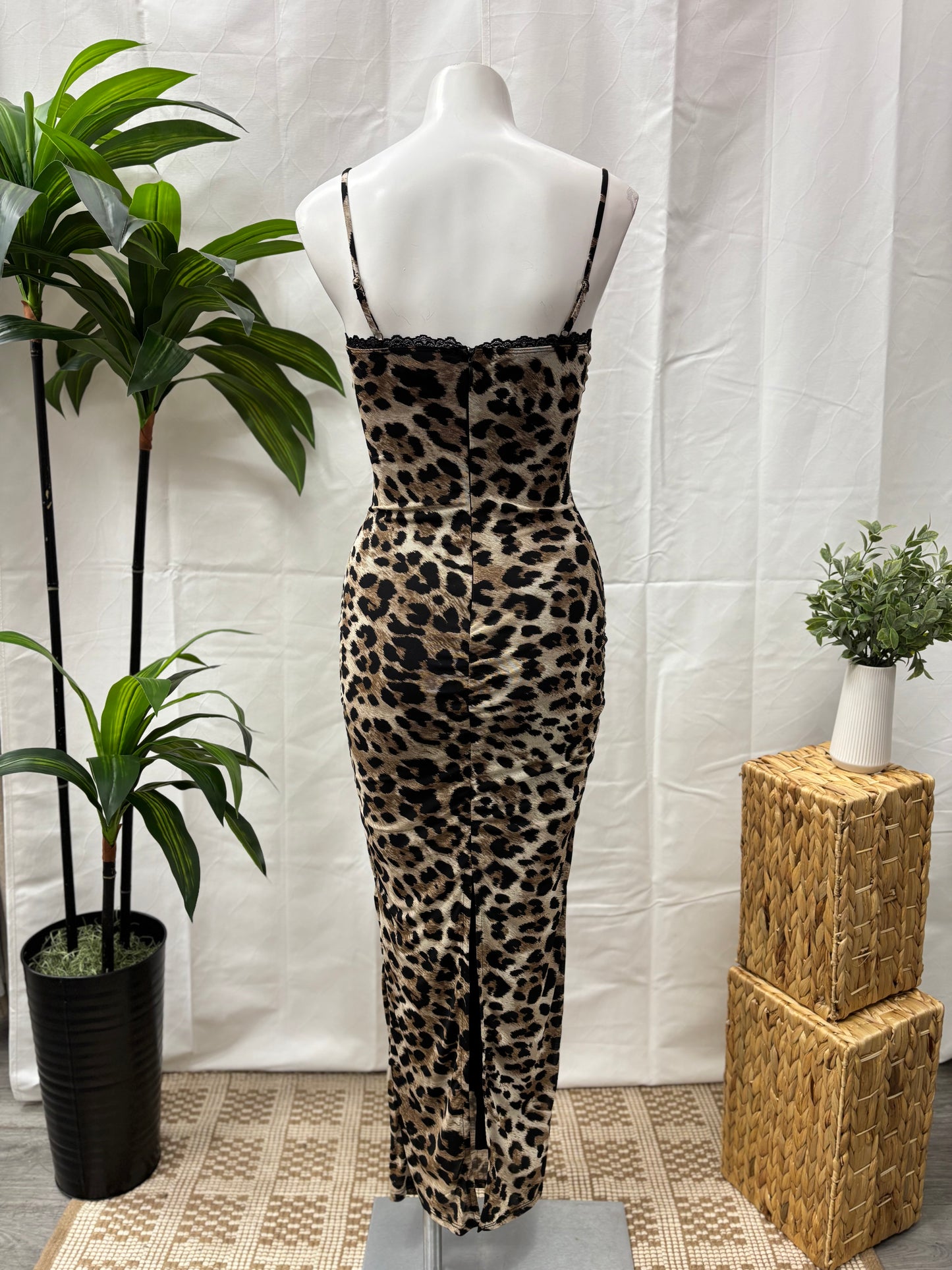 Cheetah Mesh Midi dress