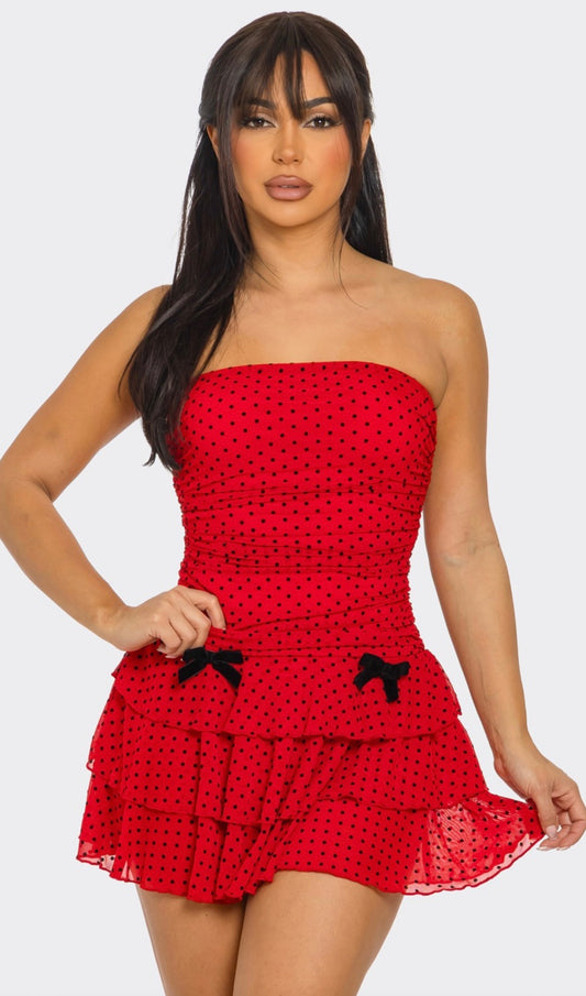 Tube Polka Dot Romper Dress