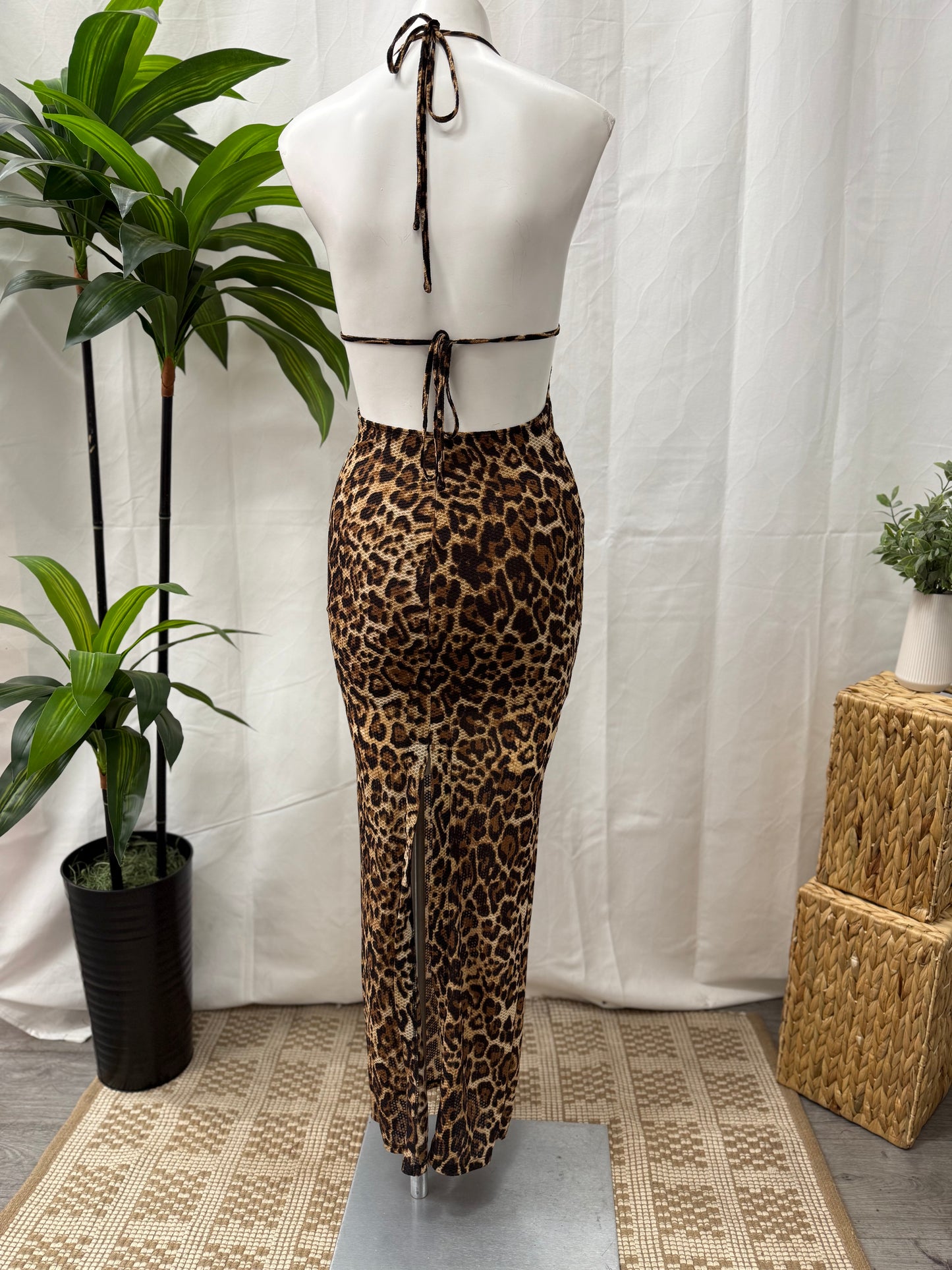 Cheetah Bow Long Dress