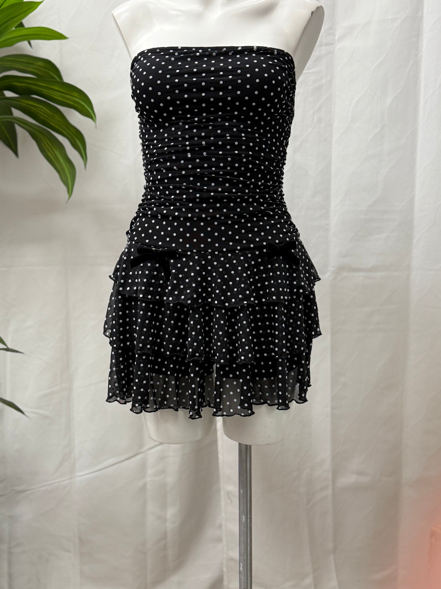 Tube Polka Dot Romper Dress